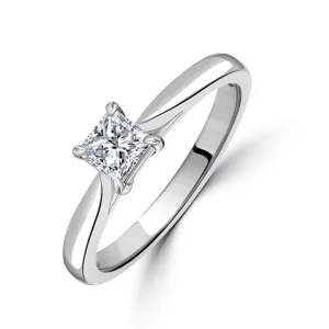 0.41ct Diamond Princess Cut Solitaire Platinum Ring