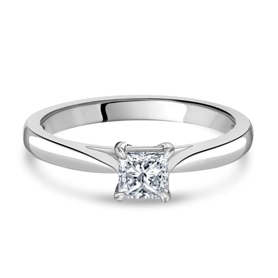 0.41ct Diamond Princess Cut Solitaire Platinum Ring