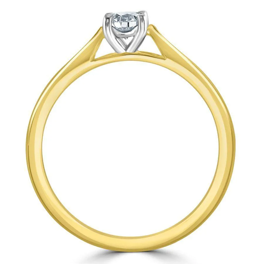 0.42ct Round Brilliant Cut Diamond 18ct Yellow Gold Ring