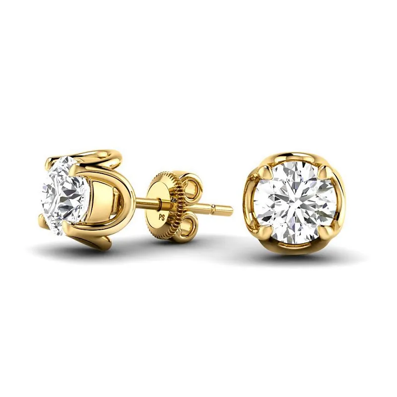 0.50-2.00 CT Round Cut Diamonds - Stud Earrings