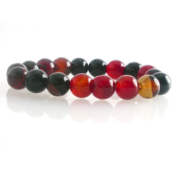 10mm Natural Multi Color Agate Stretch Bracelet