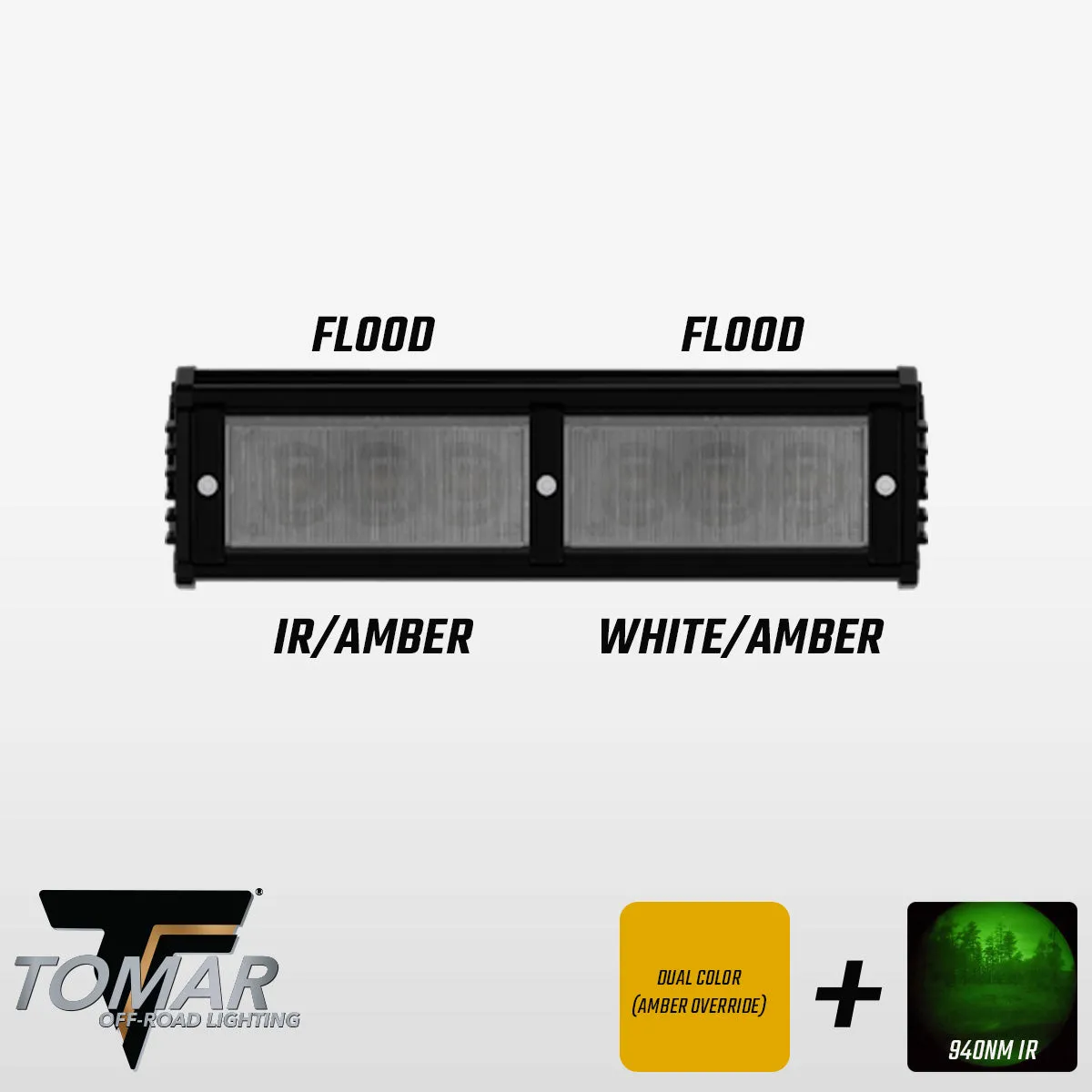 10" TRX Series Dual-Color Infrared LED Light Bar (White, IR, & Amber)