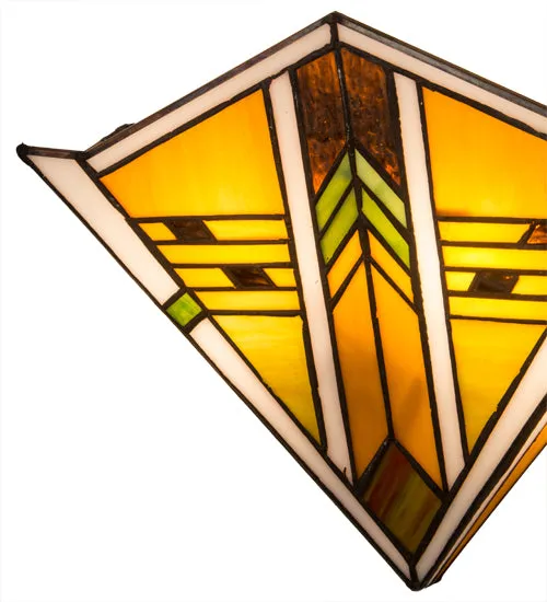 11.5"W Abilene Mission Stained Glass Wall Sconce