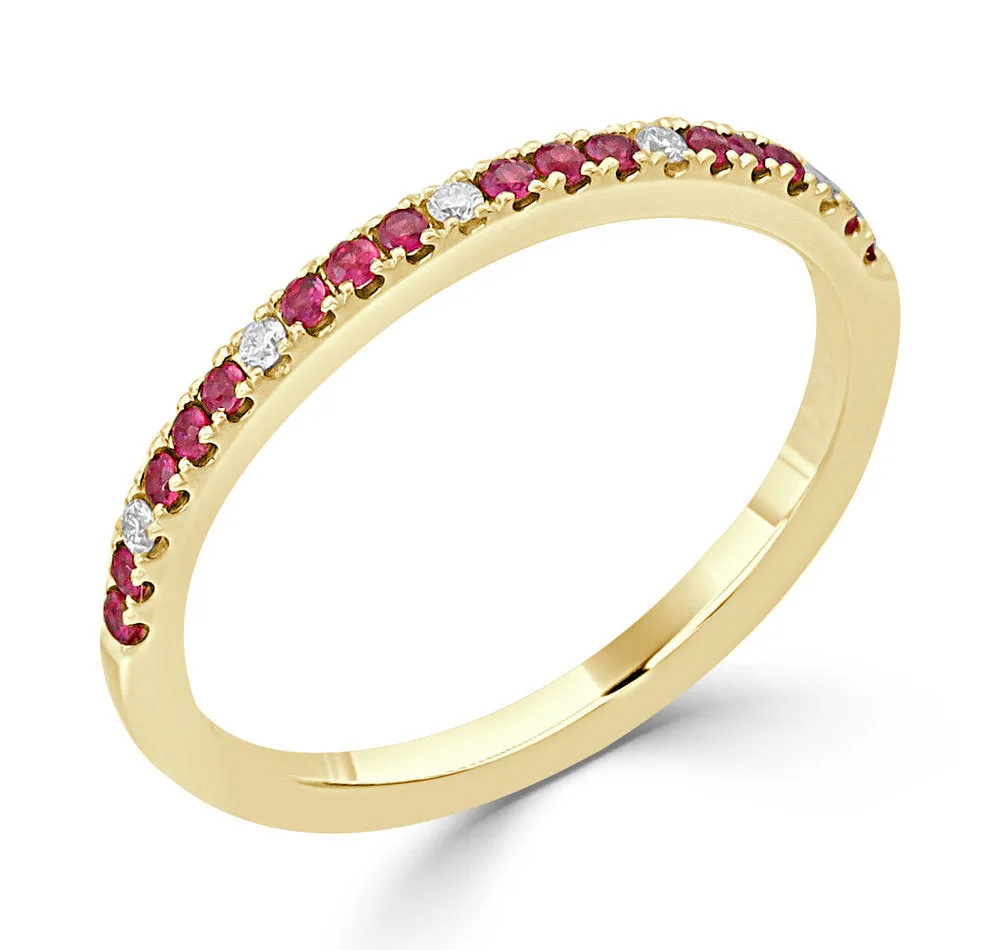 14k Gold Diamond & Ruby Ring