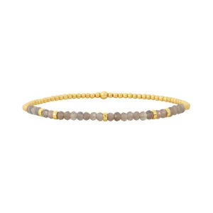 14K Gold Filled 2mm 6.25" Stretch Labradorite Bracelet