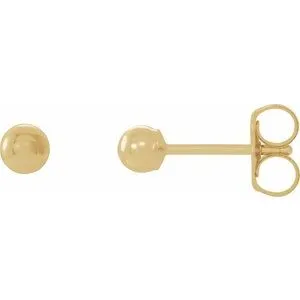 14K Yellow 3 mm Ball Earrings