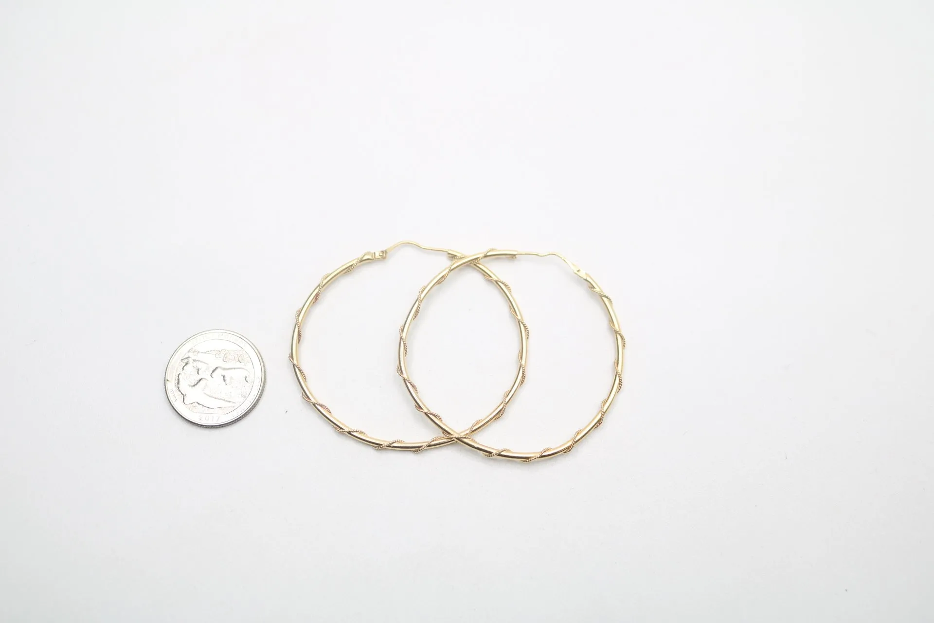 14K Yellow Gold Hoop Earrings (6.3 Grams)