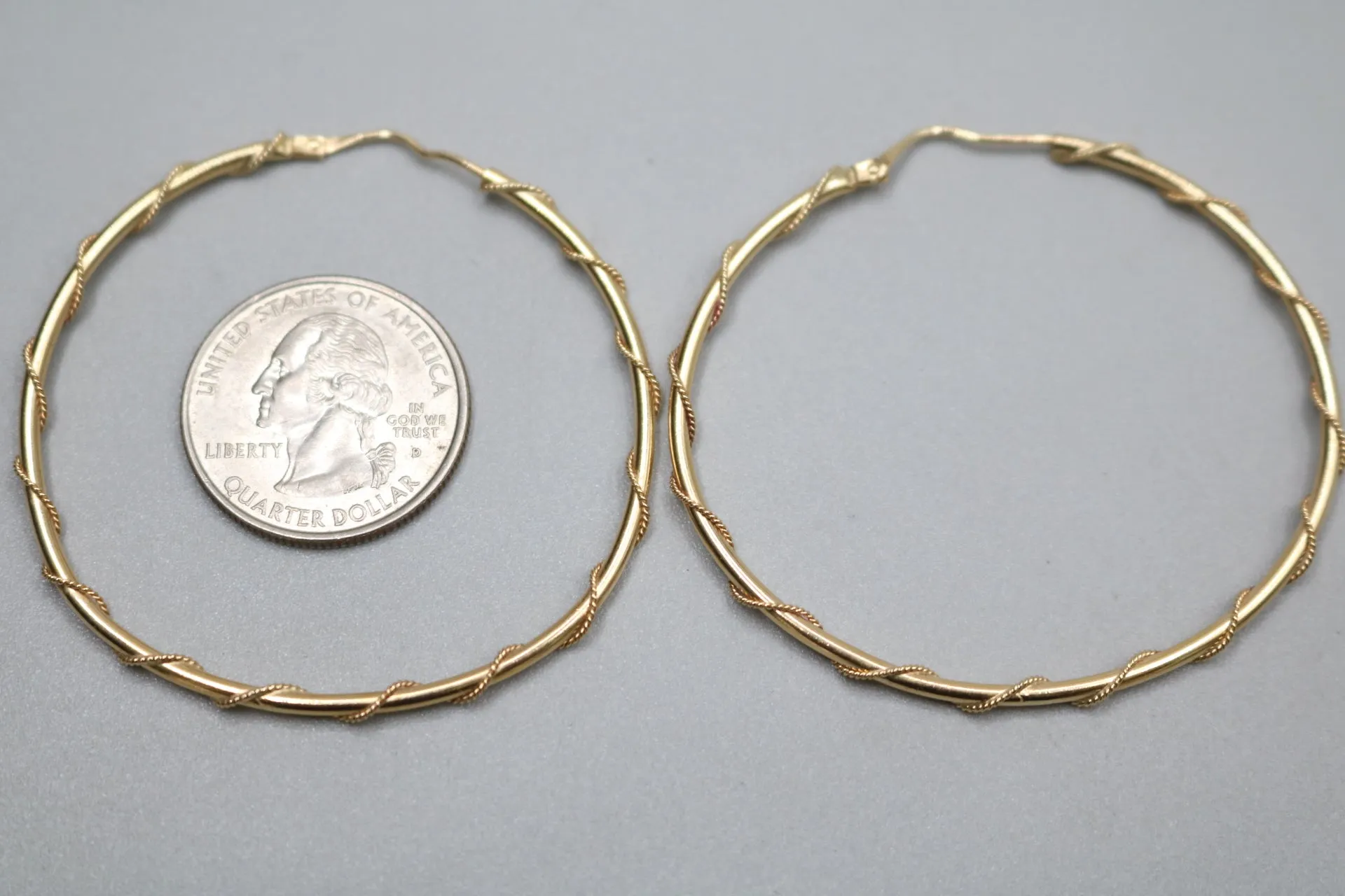 14K Yellow Gold Hoop Earrings (6.3 Grams)