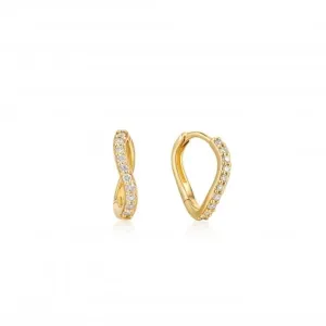 14KT Gold Diamond Huggie Hoop Earrings with 0.196ct Diamonds