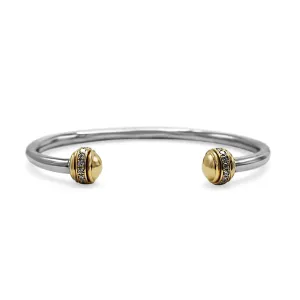 18ct Gold Diamond Set Torque Bangle