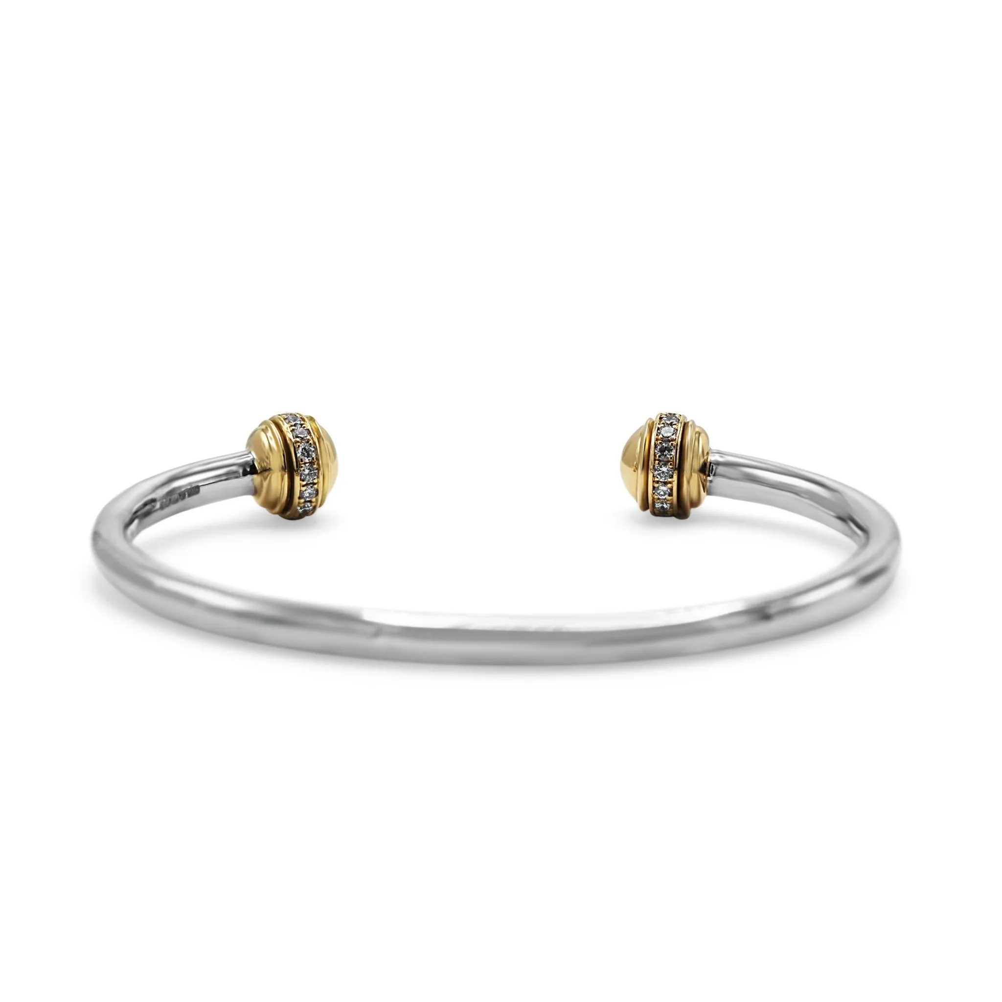 18ct Gold Diamond Set Torque Bangle