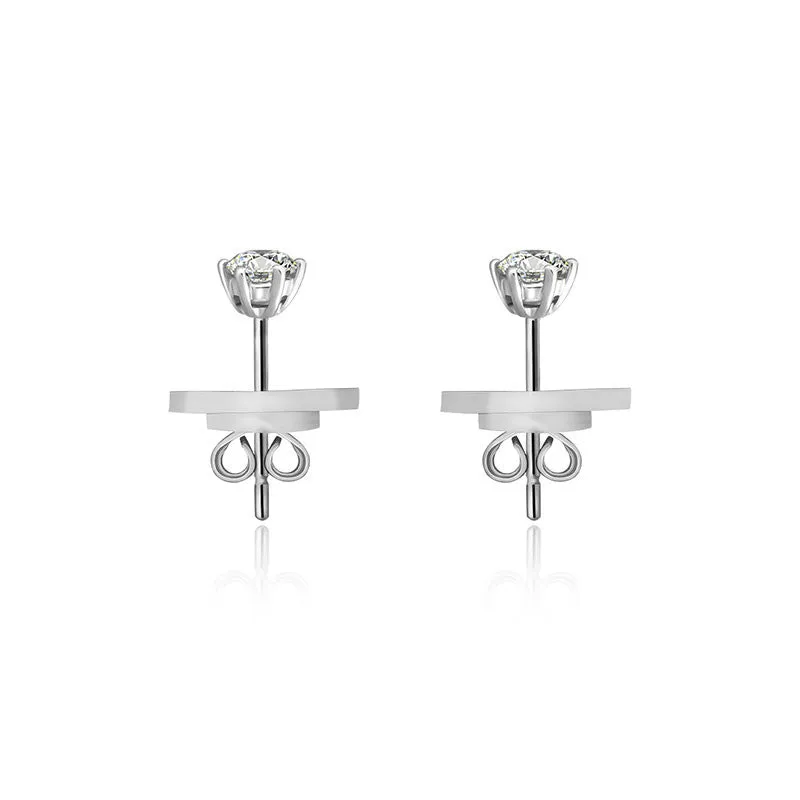 18k Gold Single Diamond Stud Earring With Six Claw Setting