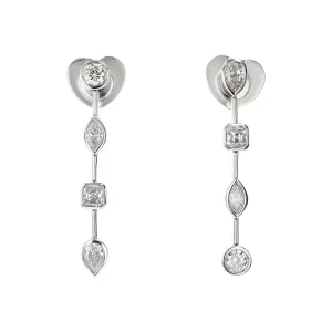 18K White Gold Cento Dolce Diamond Drop Earrings