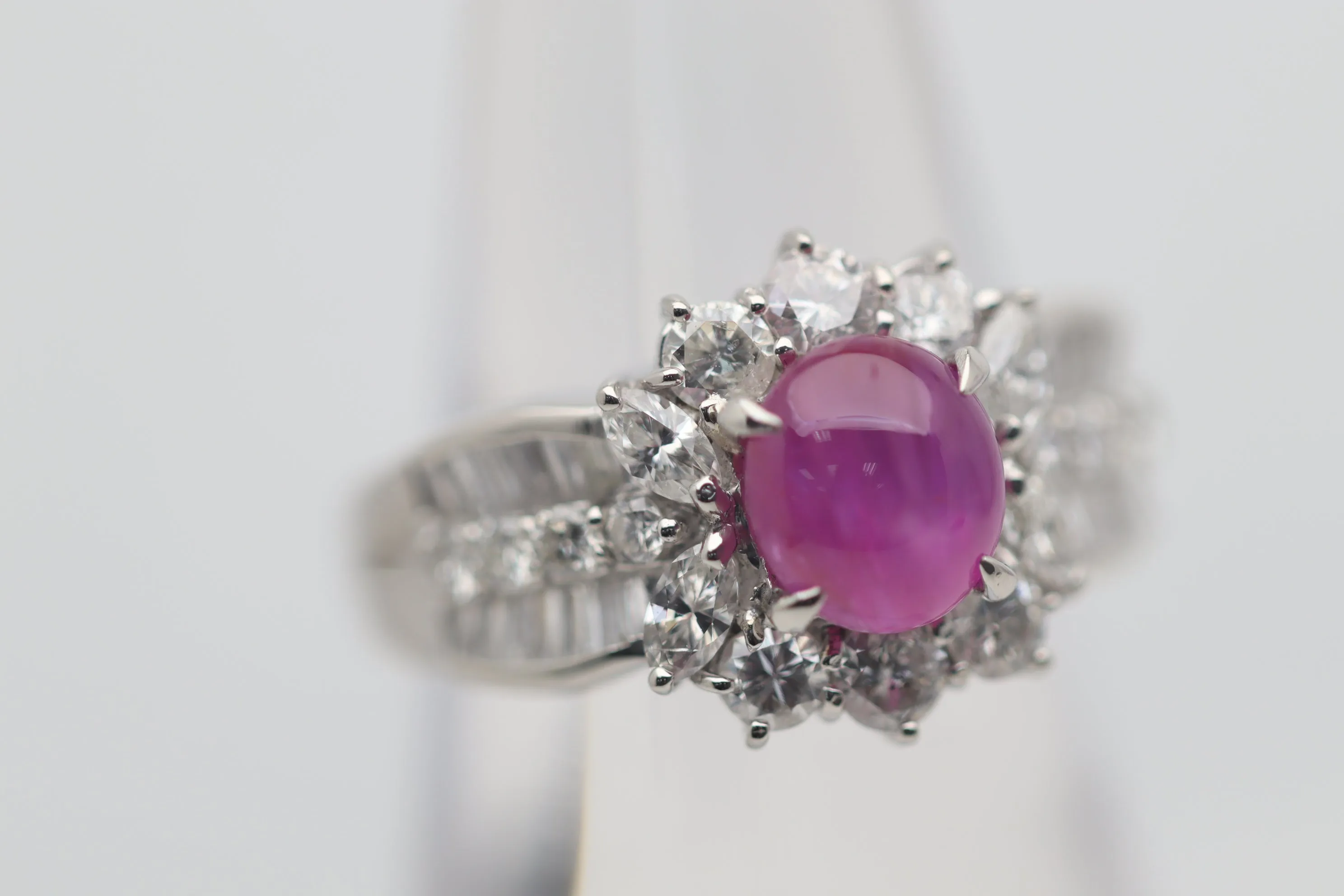 2.52 Carat Star Ruby Diamond Platinum Ring