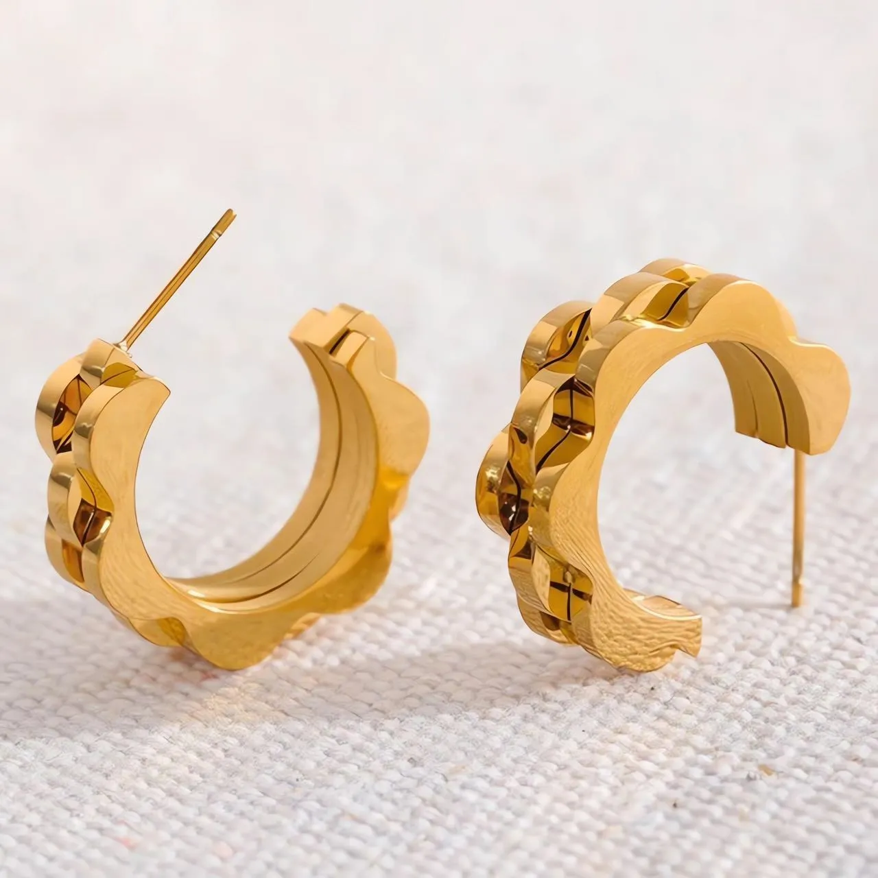 27mm Watch Band Link Hoops Earrings