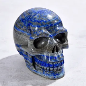 2.8" Natural Lapis Skull Gemstone Carving