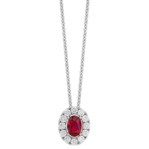 .30CT DIAMOND 0.60CT RUBY PENDANT