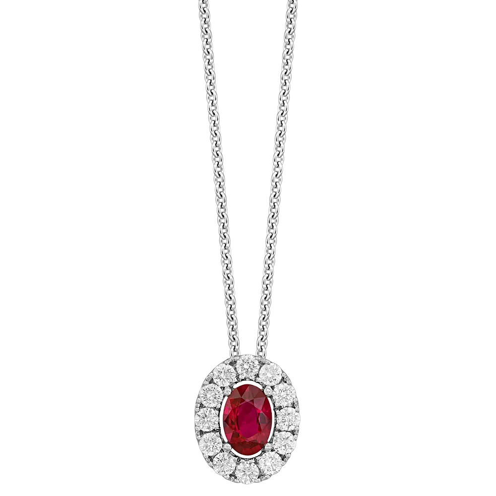 .30CT DIAMOND 0.60CT RUBY PENDANT