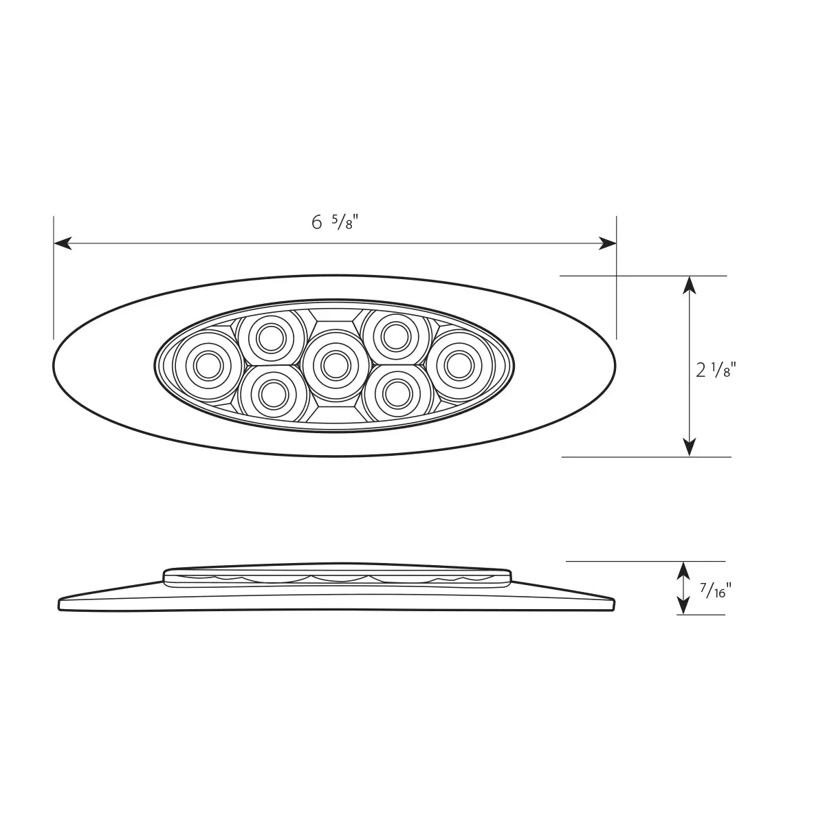 78338 ULTRA THIN PEARL Y2K RED/ CLEAR 7LED LIGHT,DUAL/HIGH/LOW