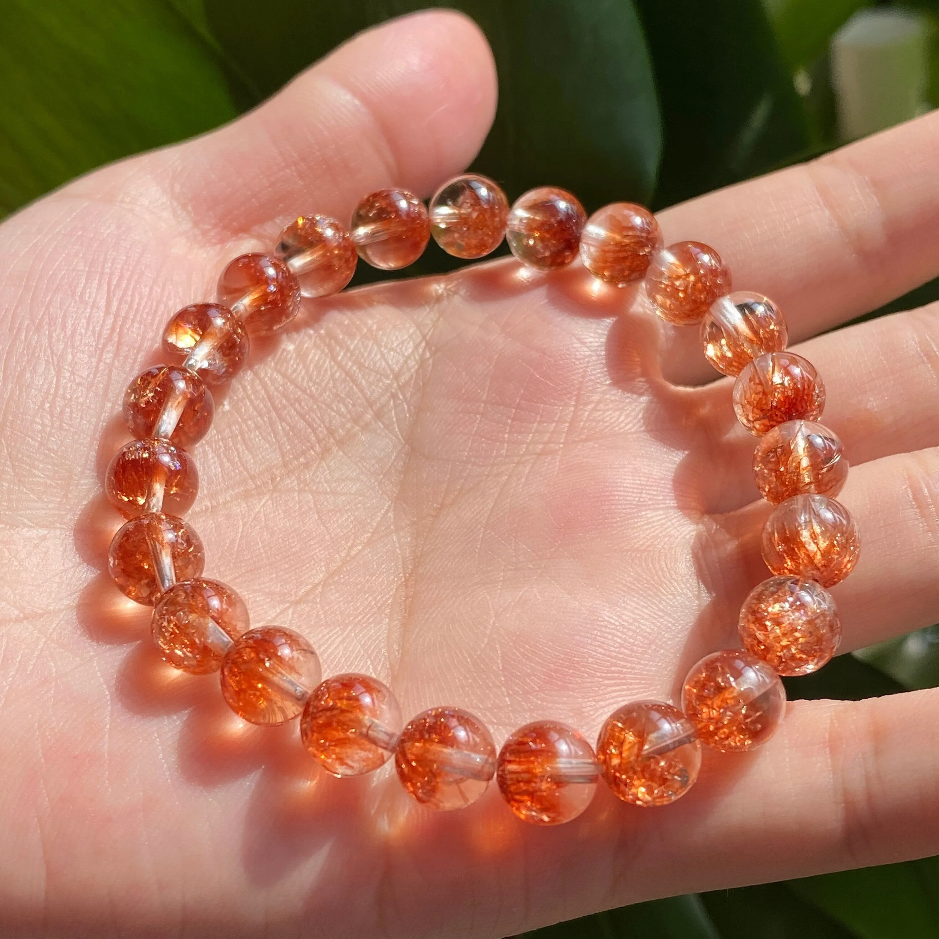 8mm/10mm Natural Orange Currant Bracelet , Crystal Bracelet, Mens Bracelets , Womens Bracelets, Orange Currant Jewelry, Beads