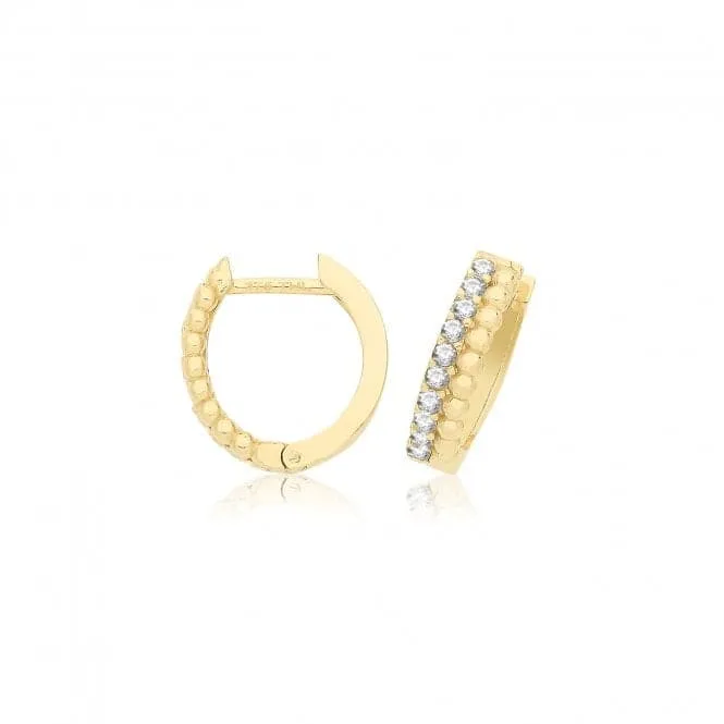 9CT Yellow Gold Hinged Zirconia Earrings ER1195