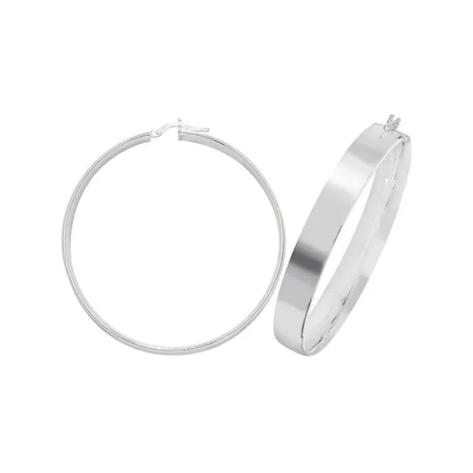 Acotis Silver Classic Plain Hoop Earrings Set G51075