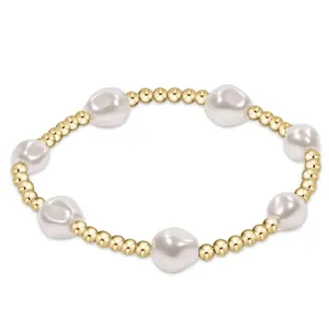 admire gold 3mm bead bracelet - pearl by enewton