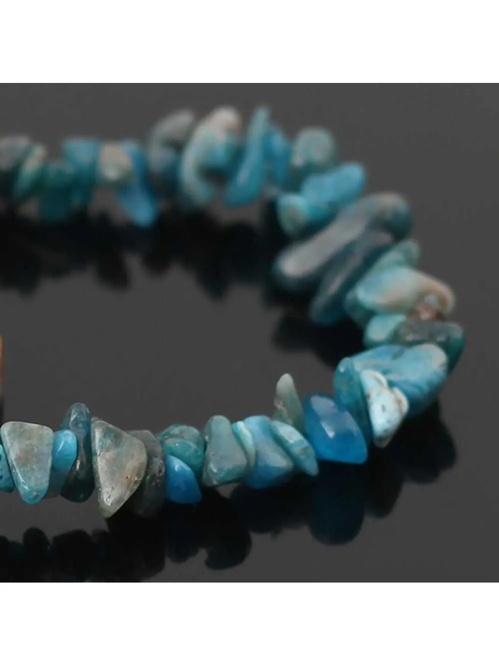 Apatite Natural Gemstone Bracelet Stretch Chip Beads Nuggets Crystal Bracelets