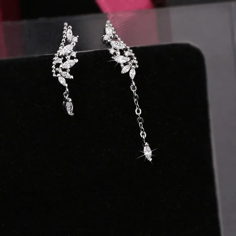 Asymmetric Crystal Wings Earrings