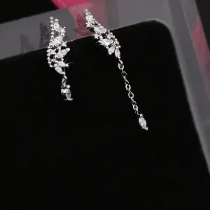 Asymmetric Crystal Wings Earrings