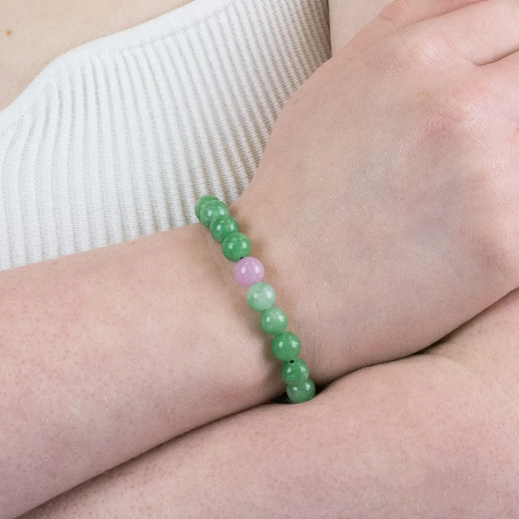 Aventurine and Kunzite Bead Bracelet