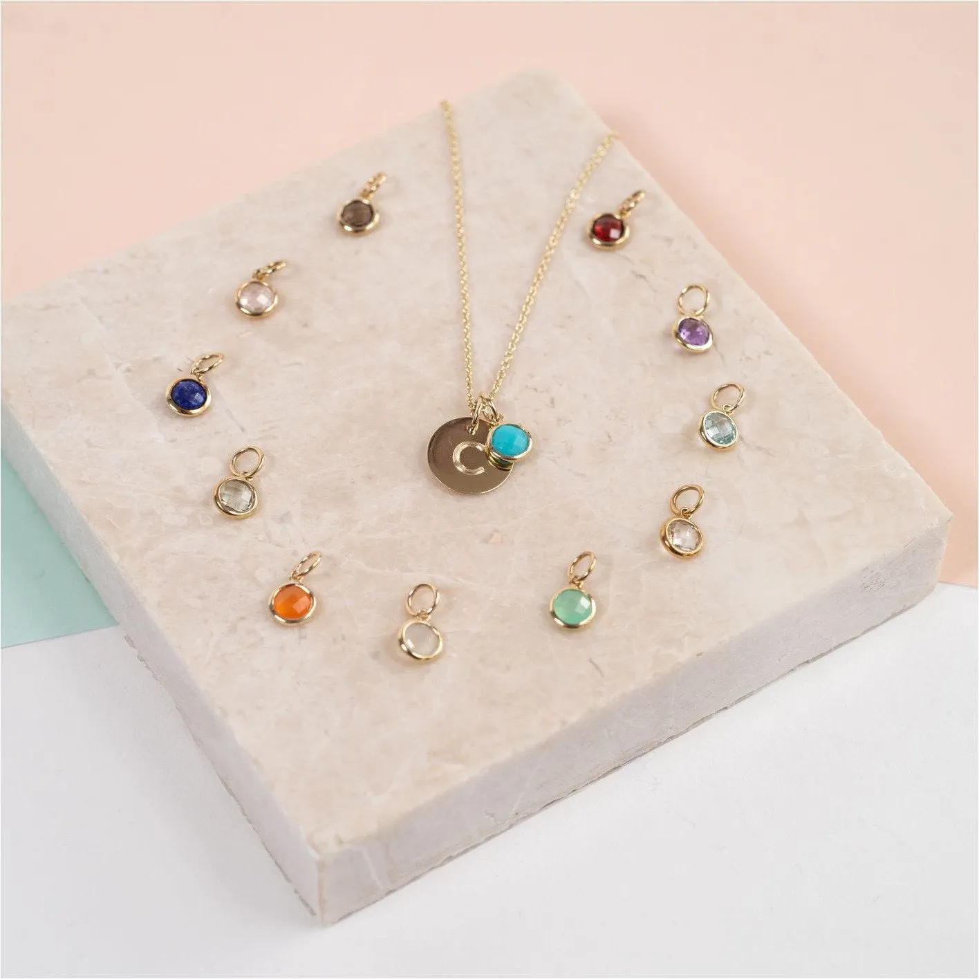 Bali 9ct Gold Birthstone Pendants