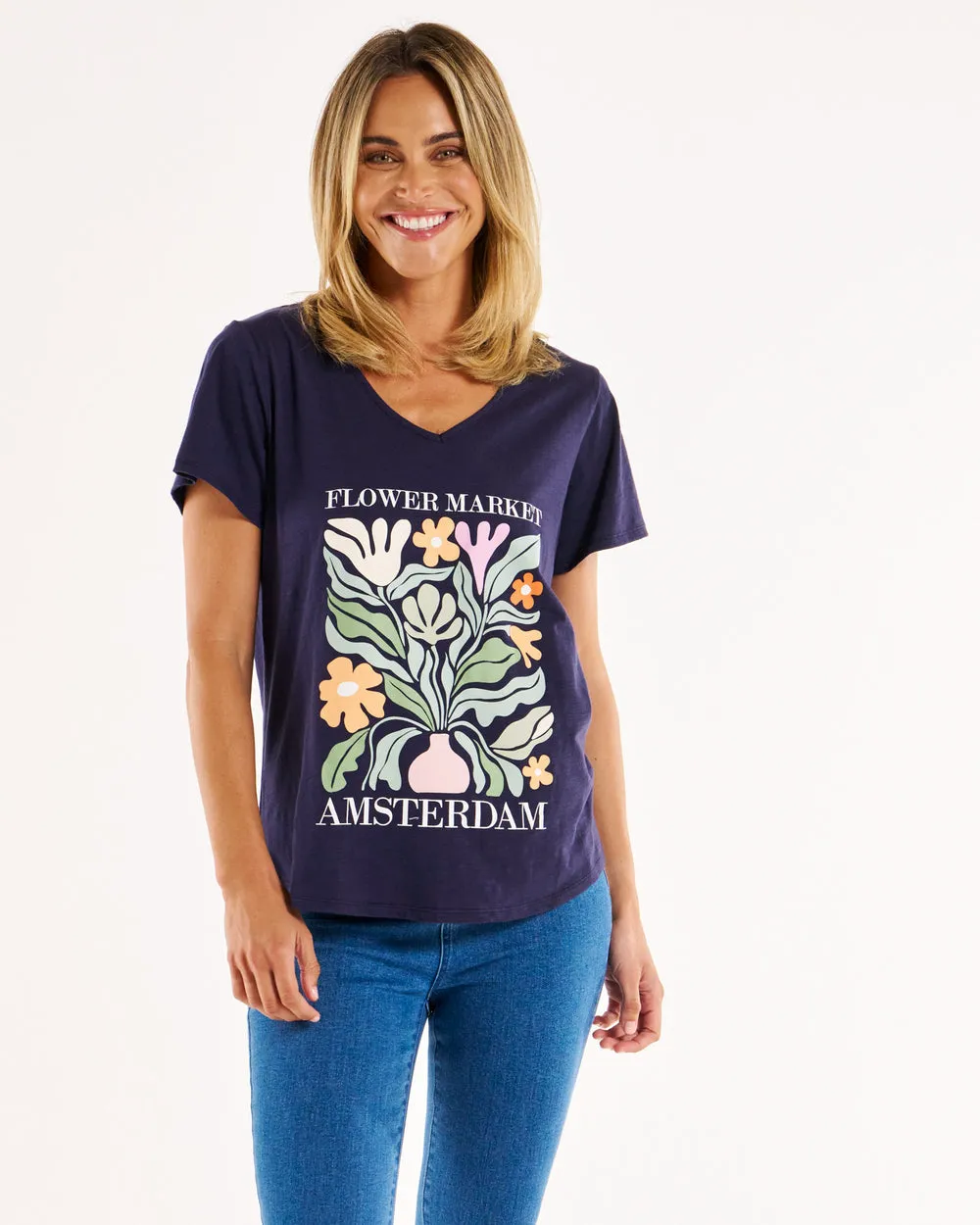 Betty Basics Amber Print Tee Flower Market