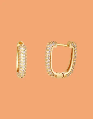 Big rectangle zircon earrings