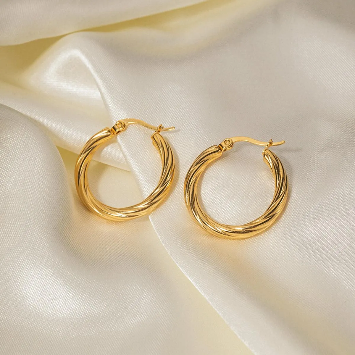 Big Twisty Circle Hoop Earrings