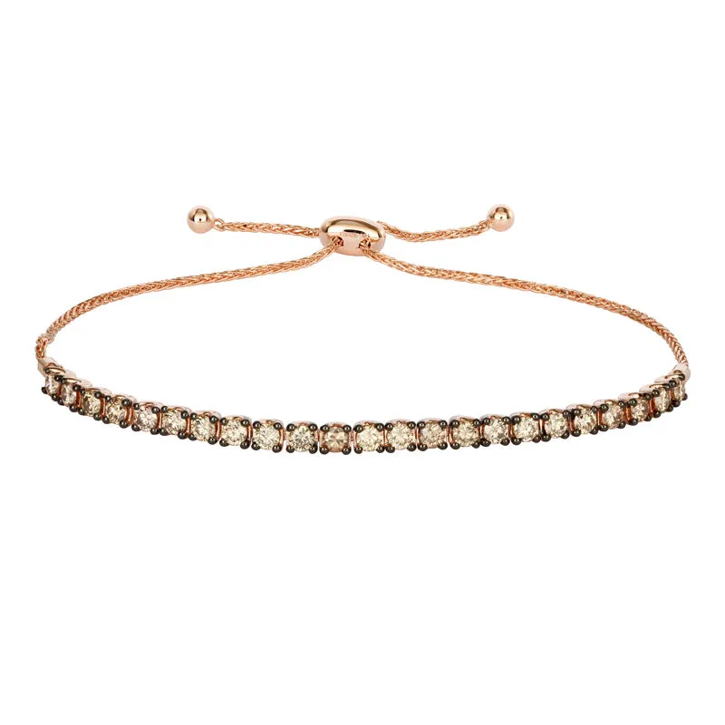 Black & Rose Gold Diamond Bolo Bracelet