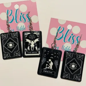 Black and White Tarot Card Acrylic Statement Earrings- More Styles Available!