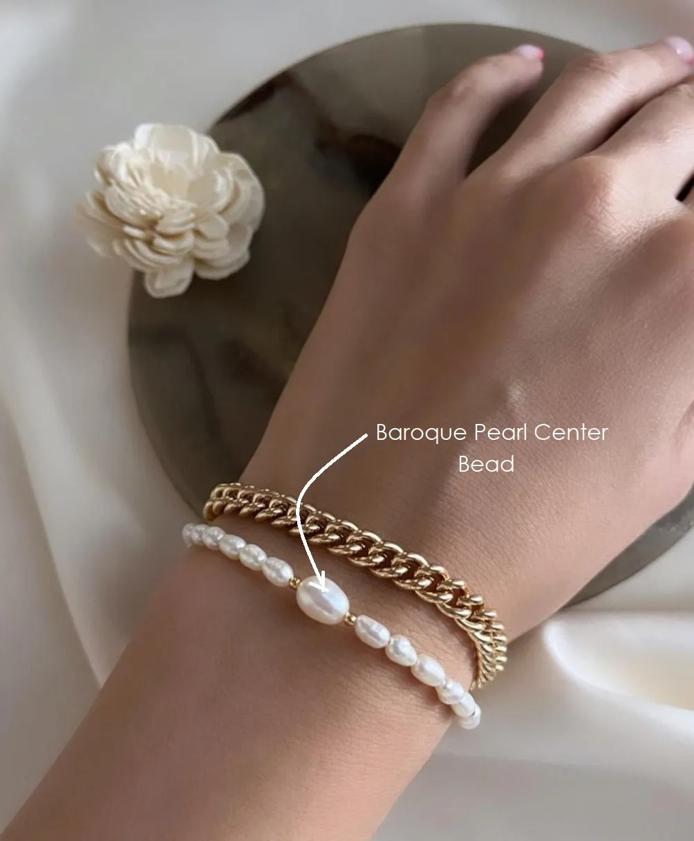 Bora Bora Pearl Mala Bracelet - Balance, Fertility, Calming