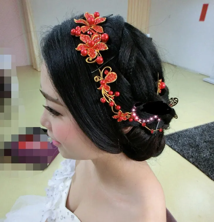 Bridal jewelry wedding Korean bride tiara soft chain wedding hair accessories wedding dress