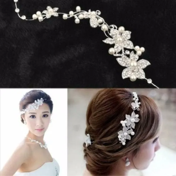 Bridal jewelry wedding Korean bride tiara soft chain wedding hair accessories wedding dress