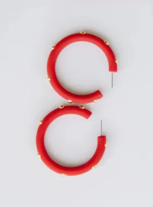 Candace Red Large Hoop