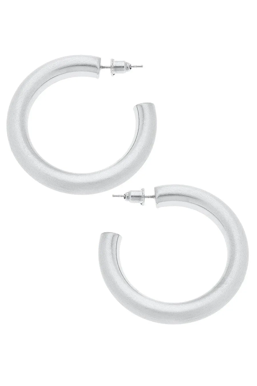 Canvas Arabella Hoop Earrings in Silver