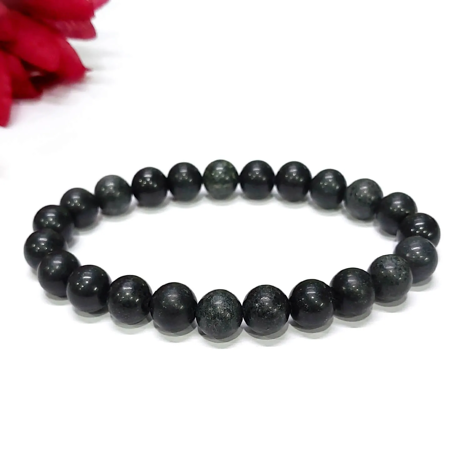 Certified Black Jet 8mm Natural Stone Bracelet