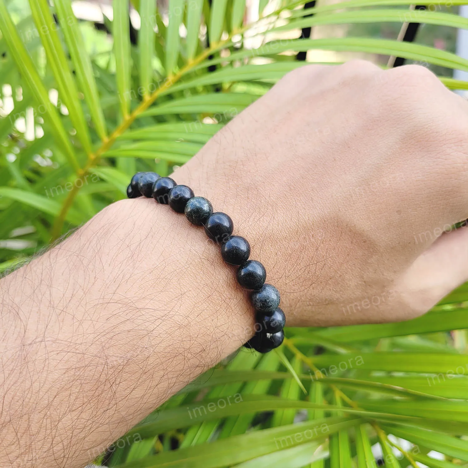 Certified Black Jet 8mm Natural Stone Bracelet