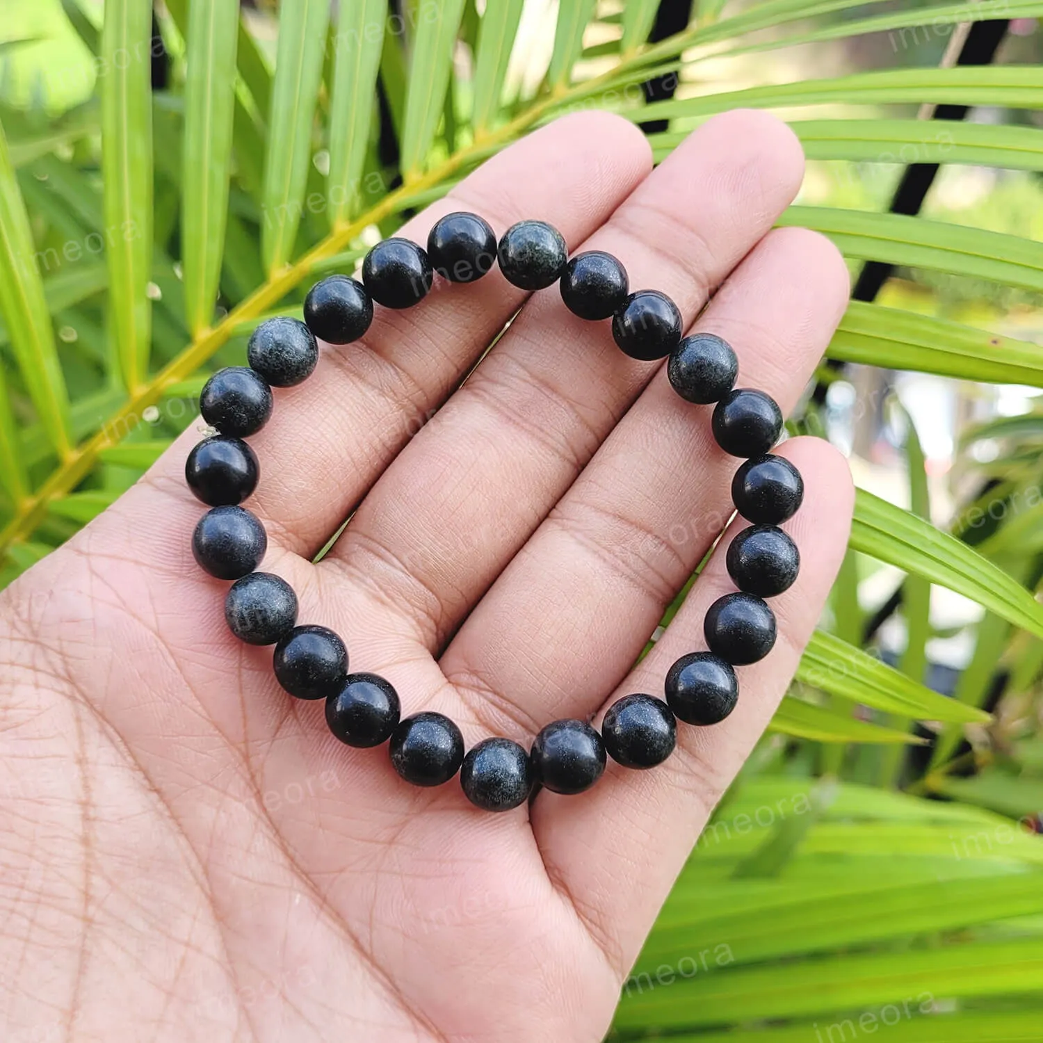 Certified Black Jet 8mm Natural Stone Bracelet