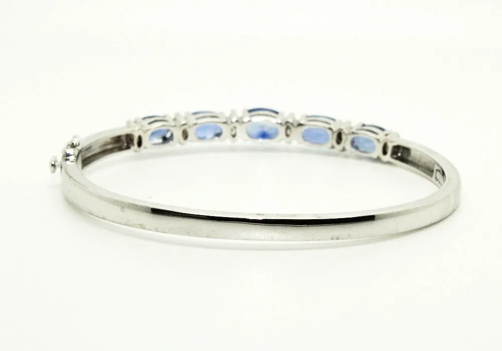 Ceylon Sapphire And Marquee Diamond Bangle /Item code:BNG3