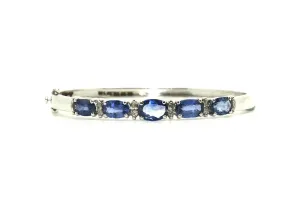 Ceylon Sapphire And Marquee Diamond Bangle /Item code:BNG3