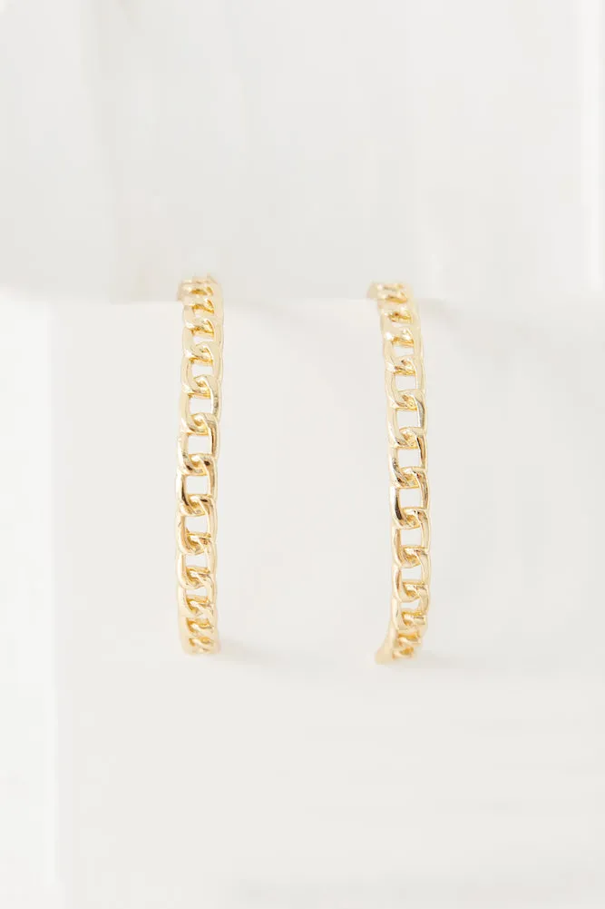 Chained To Paradise Hoop Earrings Gold