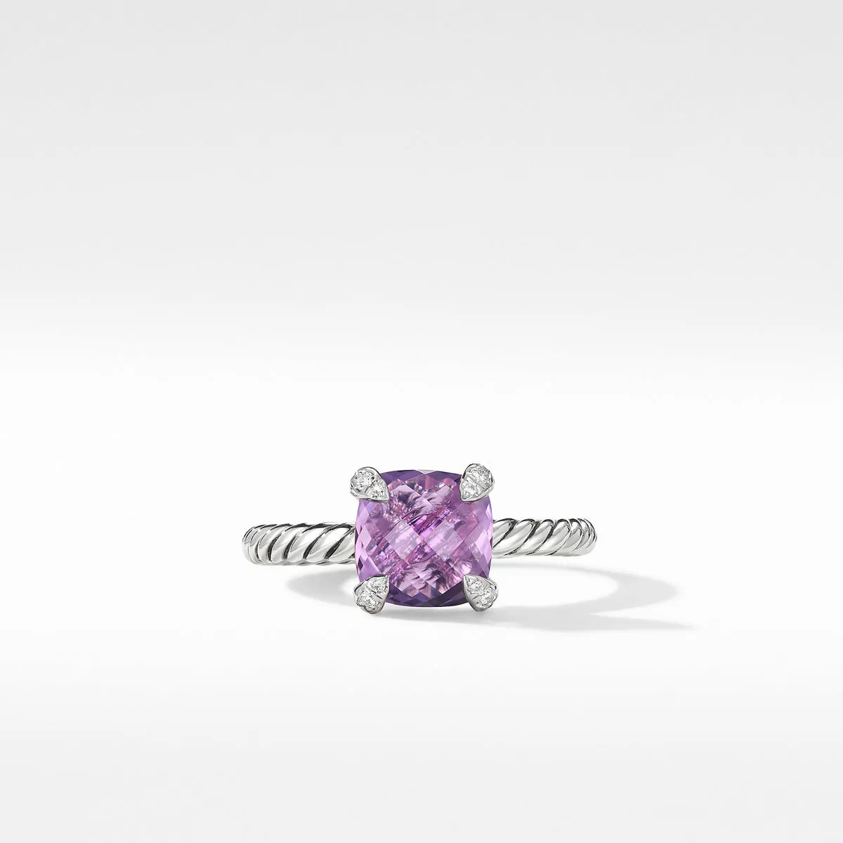 Chatelaine Ring with Amethyst and Diamonds