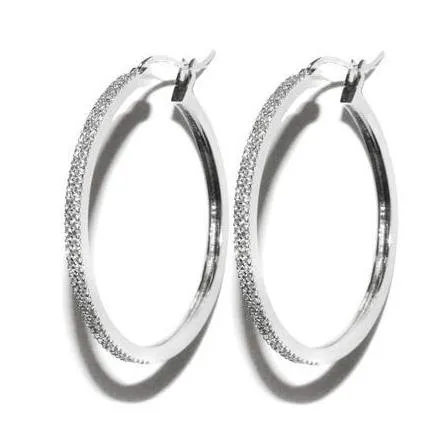 Classic Beautiful CZ Hoop Brass Earrings